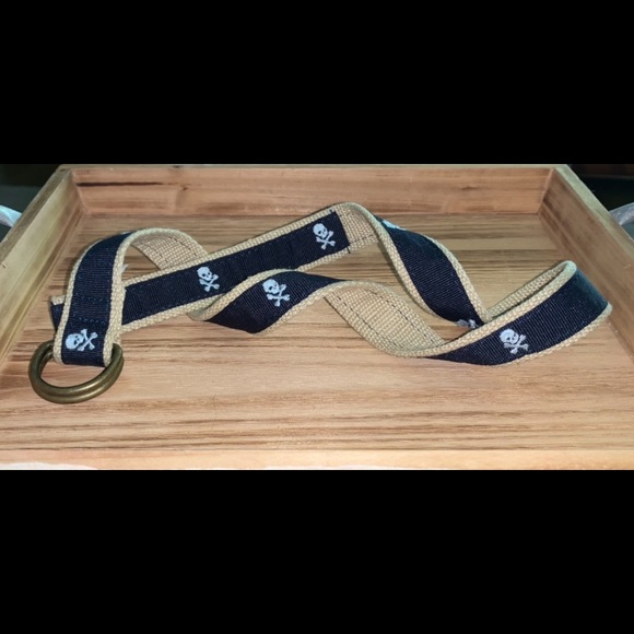 🔓CHILDREN’S PLACE 2T-4T TODDLER Skull Belt navy/tan - Picture 6 of 7